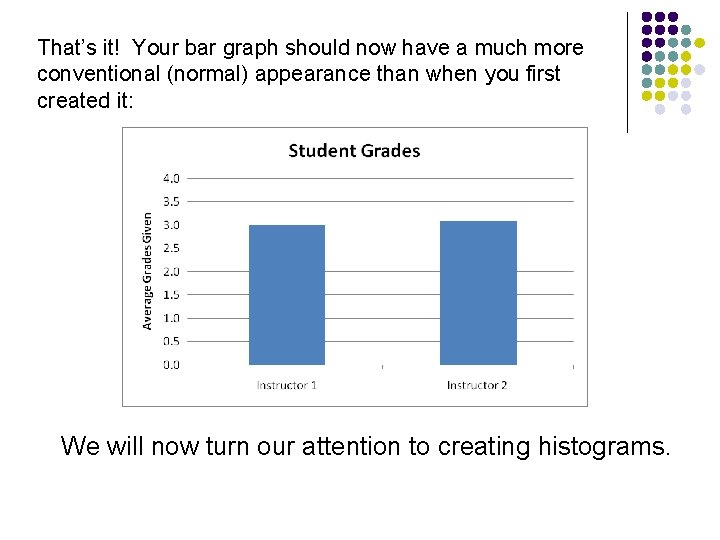 That’s it! Your bar graph should now have a much more conventional (normal) appearance