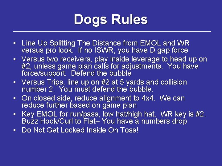Dogs Rules • Line Up Splitting The Distance from EMOL and WR versus pro