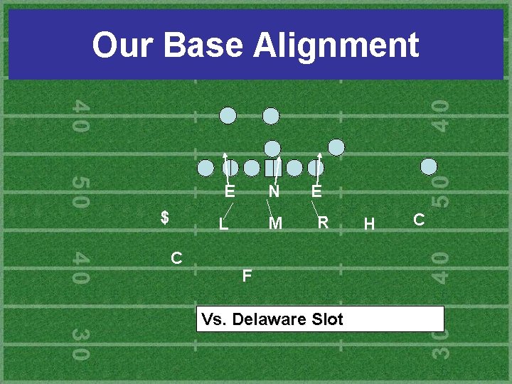 Our Base Alignment E $ N M L C E R F Vs. Delaware