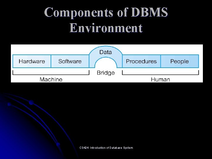 Components of DBMS Environment CS 424 Introduction of Database System 