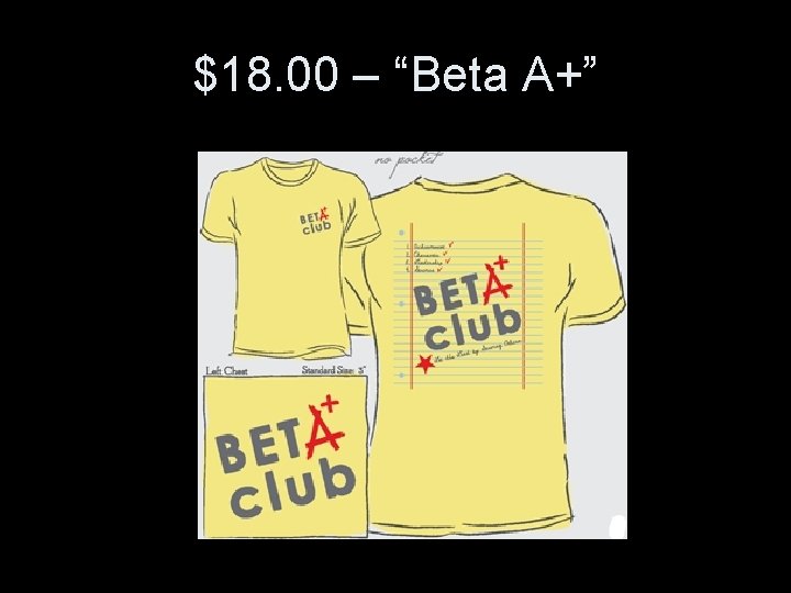 $18. 00 – “Beta A+” 