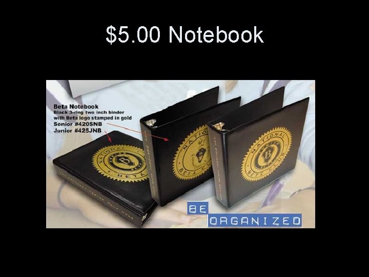 $5. 00 Notebook 