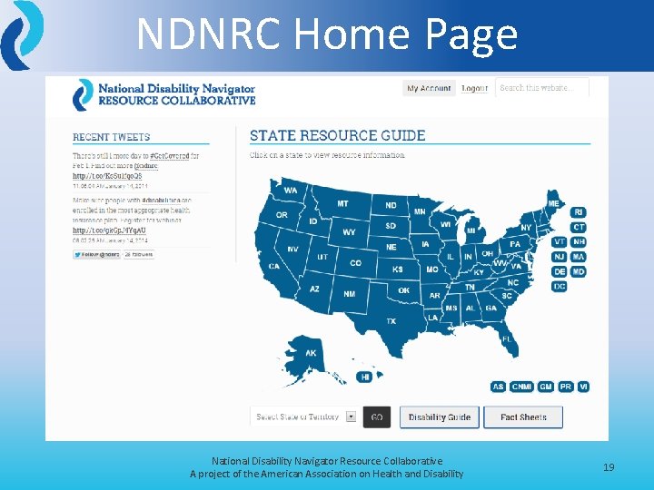 NDNRC Home Page National Disability Navigator Resource Collaborative A project of the American Association