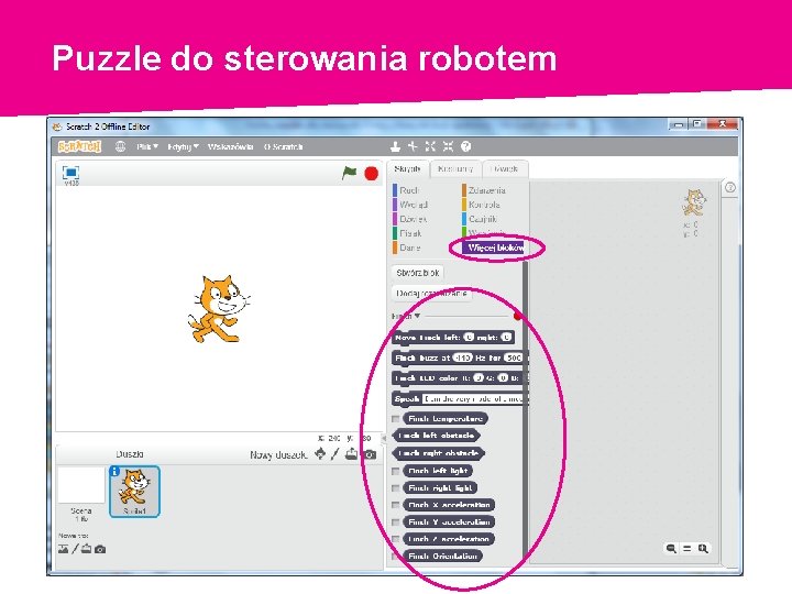 Puzzle do sterowania robotem 