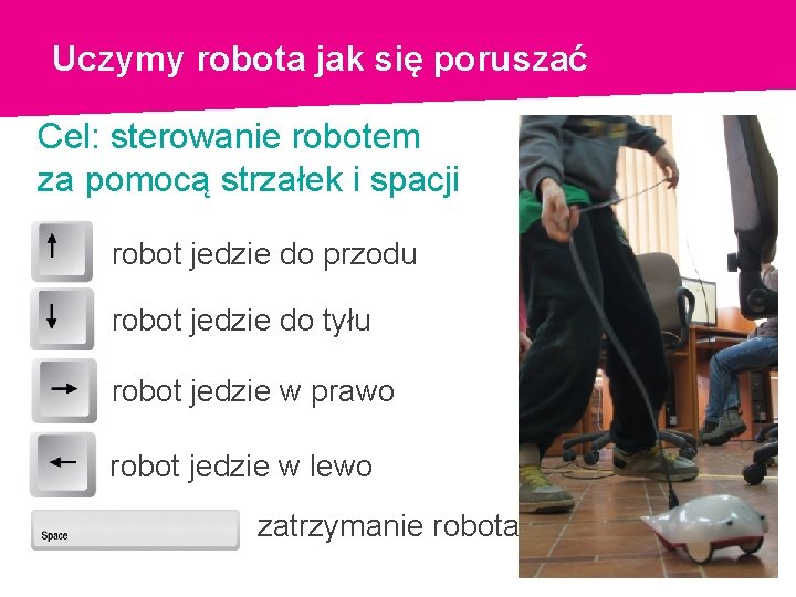 Uczymy robota jak się poruszać Cel: sterowanie robotem za pomocą strzałek i spacji robot