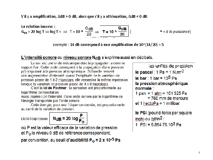 S’il y a amplification, Gd. B > 0 d. B, alors que s’il y