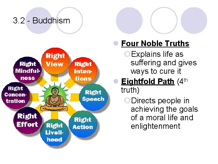 3. 2 - Buddhism l Four Noble Truths ¡Explains life as suffering and gives