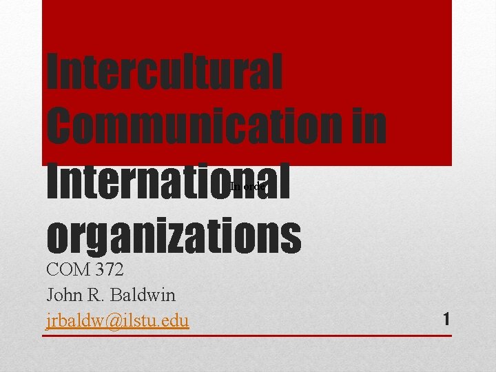 Intercultural Communication In International Organizations In Orde Com
