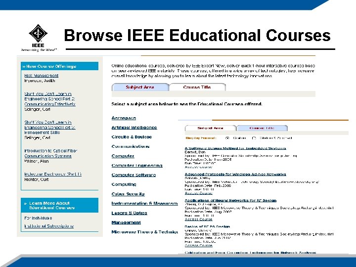 Browse IEEE Educational Courses 