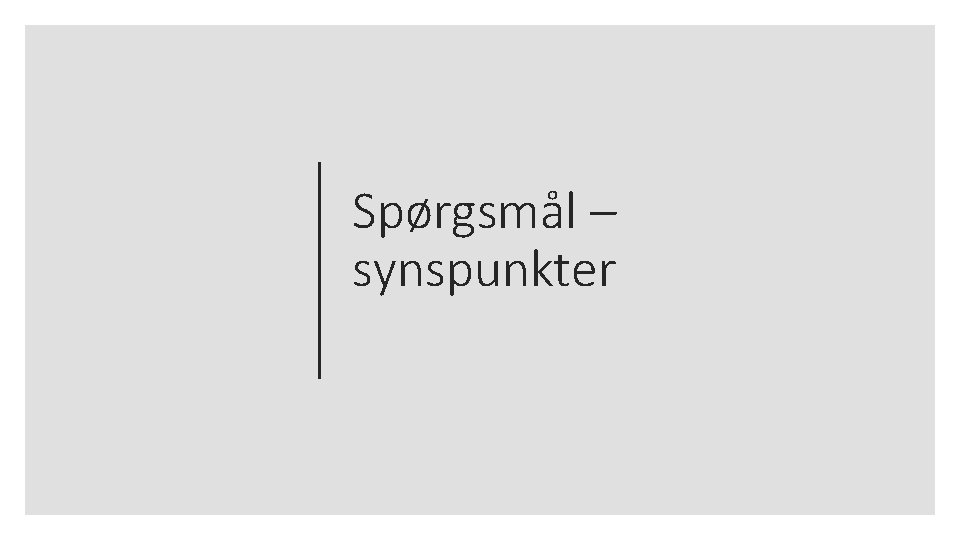 Spørgsmål – synspunkter 