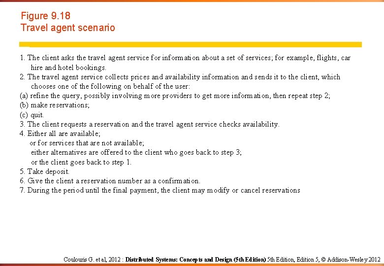 Figure 9. 18 Travel agent scenario 1. The client asks the travel agent service