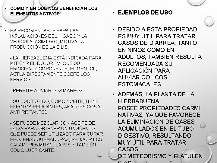  • COMO Y EN QUE NOS BENEFICIAN LOS ELEMENTOS ACTIVOS • ES RECOMENDABLE