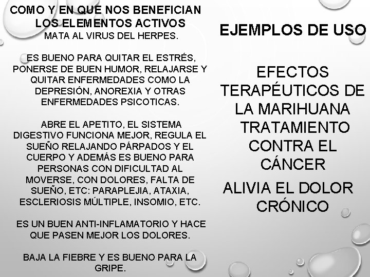 COMO Y EN QUE NOS BENEFICIAN LOS ELEMENTOS ACTIVOS MATA AL VIRUS DEL HERPES.