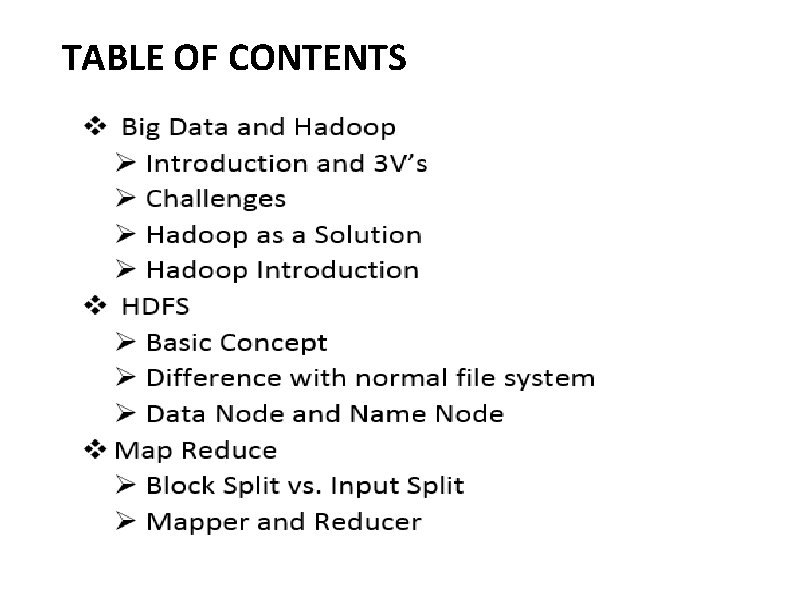 TABLE OF CONTENTS 