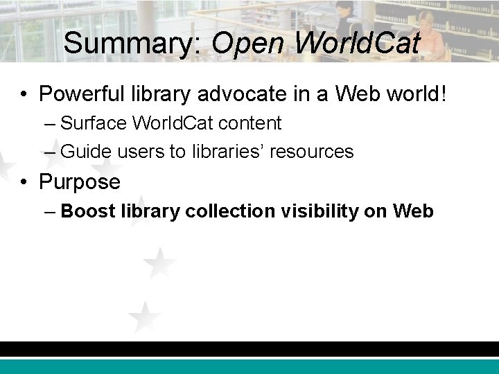 Summary: Open World. Cat • Powerful library advocate in a Web world! – Surface