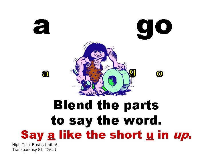 a go Blend the parts to say the word. Say a like the short