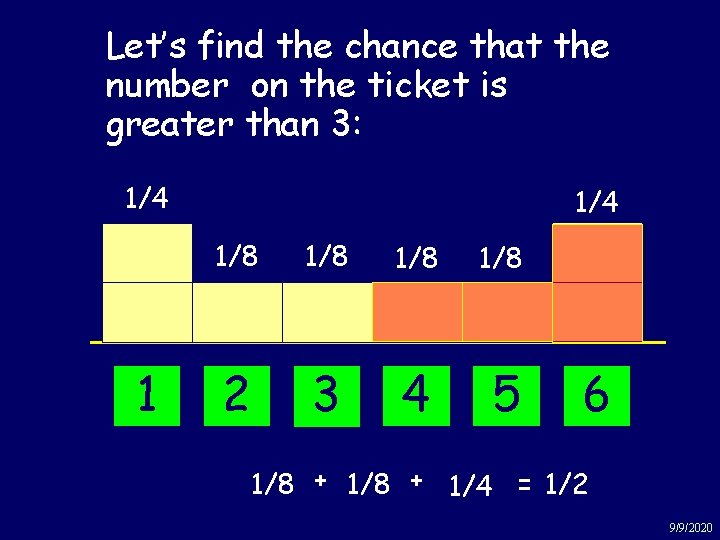 Example: Numbered tickets Let’s find the chance that the number on the ticket is