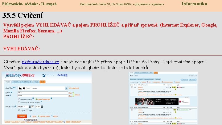 Elektronická učebnice - II. stupeň Základní škola Děčín VI, Na Stráni 879/2 – příspěvková