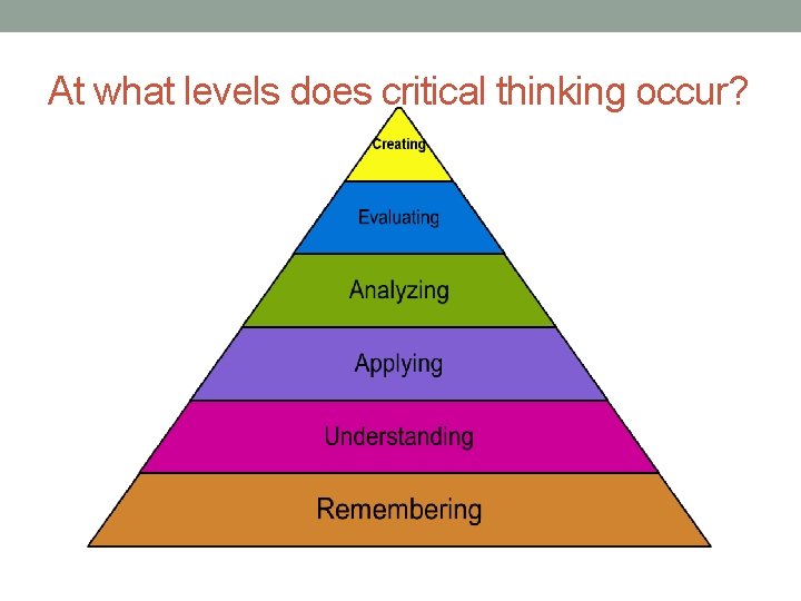At what levels does critical thinking occur? 