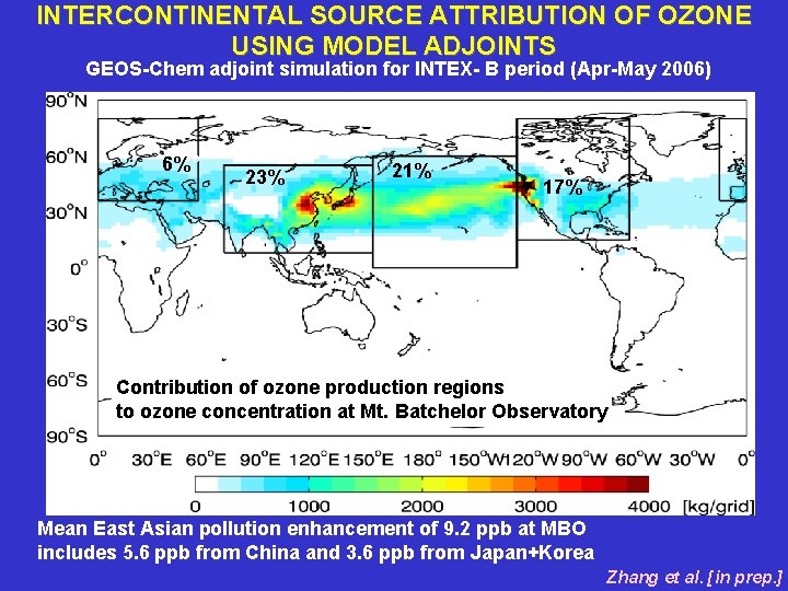 INTERCONTINENTAL SOURCE ATTRIBUTION OF OZONE USING MODEL ADJOINTS GEOS-Chem adjoint simulation for INTEX- B