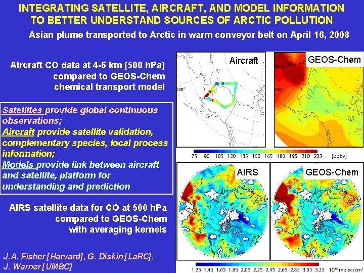 INTEGRATING SATELLITE, AIRCRAFT, AND MODEL INFORMATION TO BETTER UNDERSTAND SOURCES OF ARCTIC POLLUTION Asian