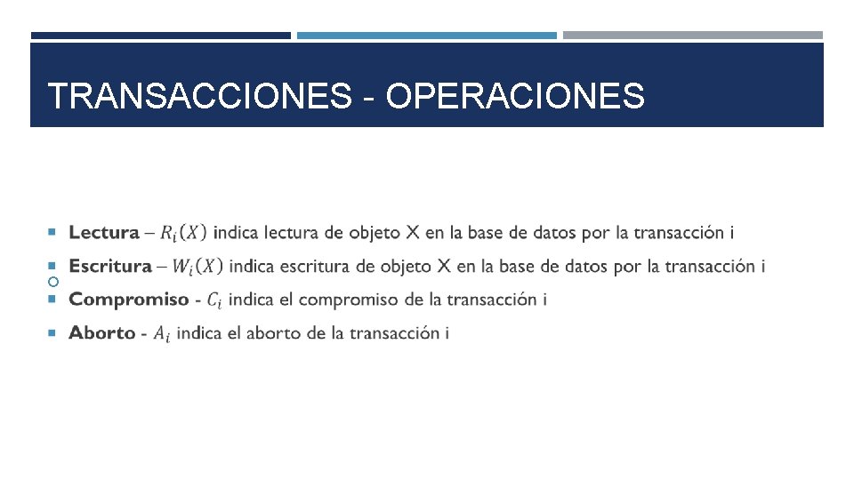 TRANSACCIONES - OPERACIONES 