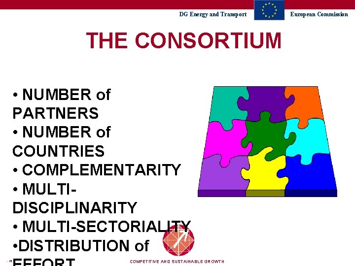 DG Energy and Transport THE CONSORTIUM • NUMBER of PARTNERS • NUMBER of COUNTRIES