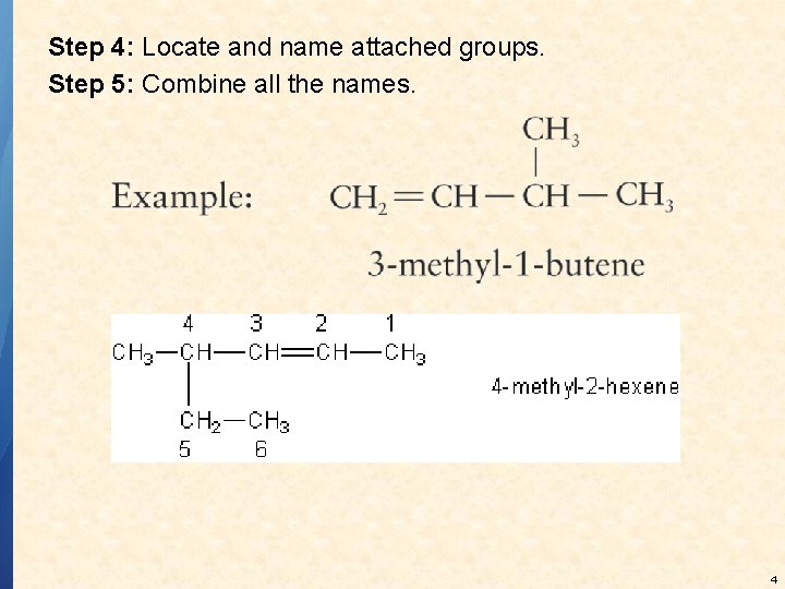 Step 4: Locate and name attached groups. Step 5: Combine all the names. 4