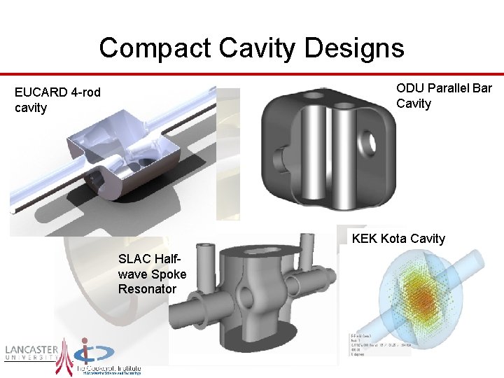 Compact Cavity Designs ODU Parallel Bar Cavity EUCARD 4 -rod cavity KEK Kota Cavity