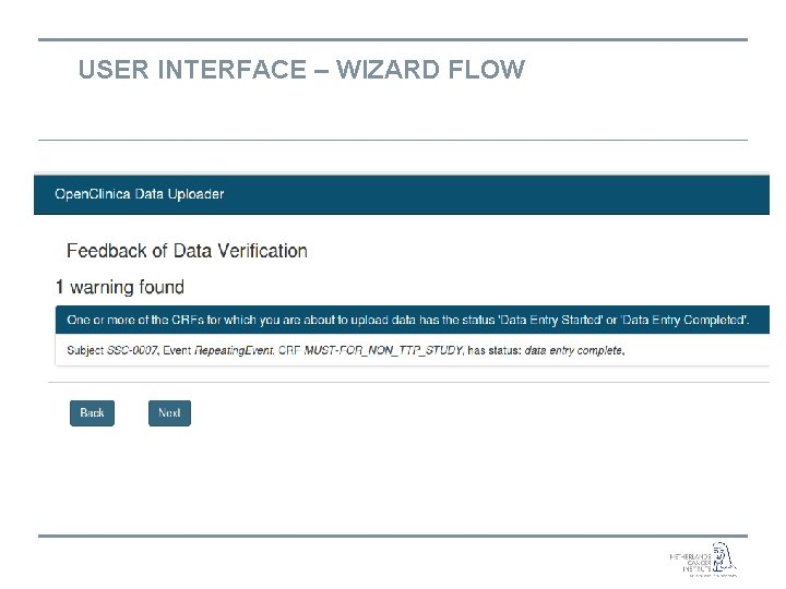 USER INTERFACE – WIZARD FLOW 