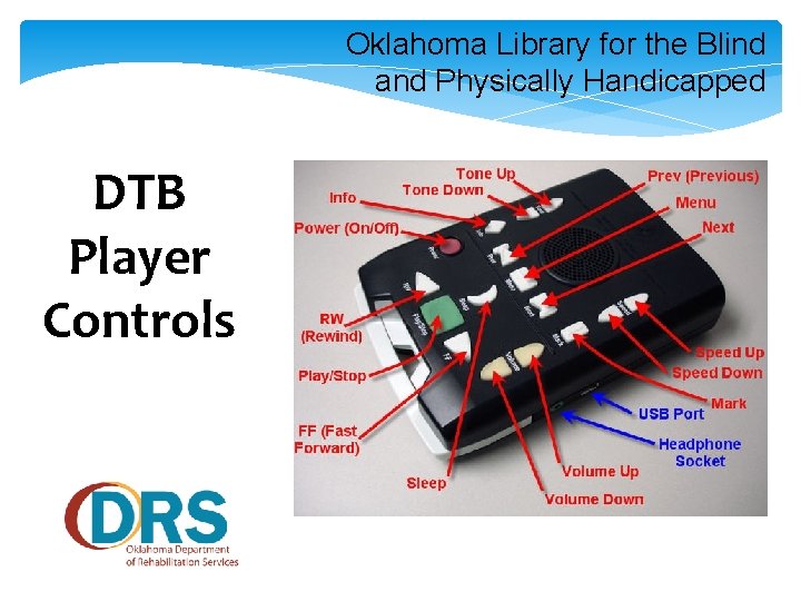 Oklahoma Library for the Blind and Physically Handicapped DTB Player Controls 