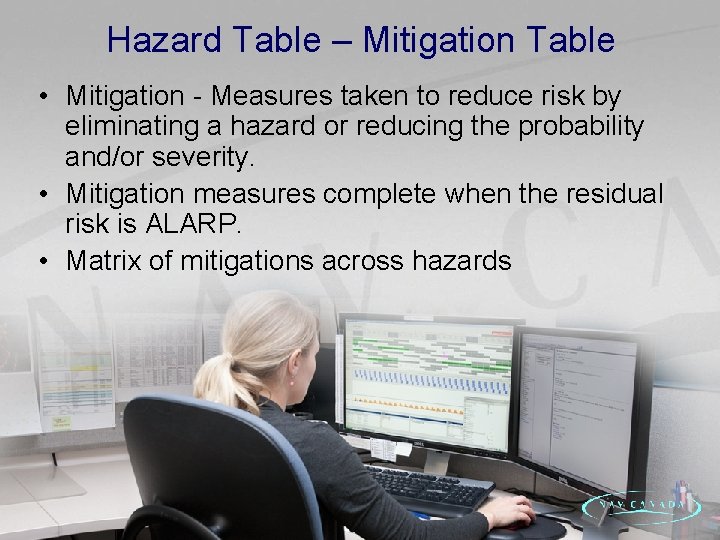 Hazard Table – Mitigation Table • Mitigation - Measures taken to reduce risk by