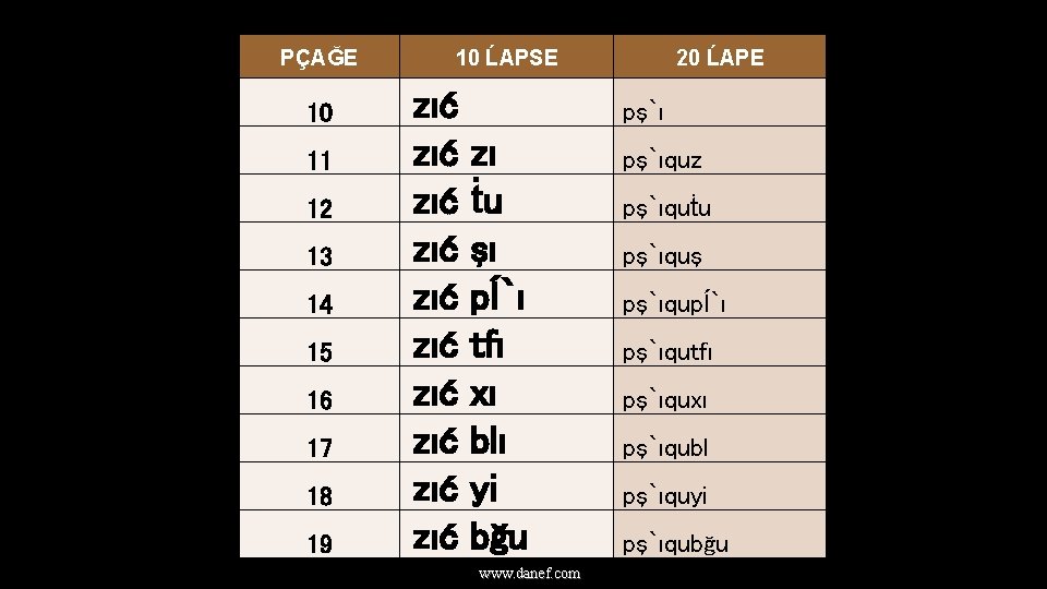 PÇAĞE 10 11 12 13 14 15 16 17 18 19 10 ĹAPSE zıć