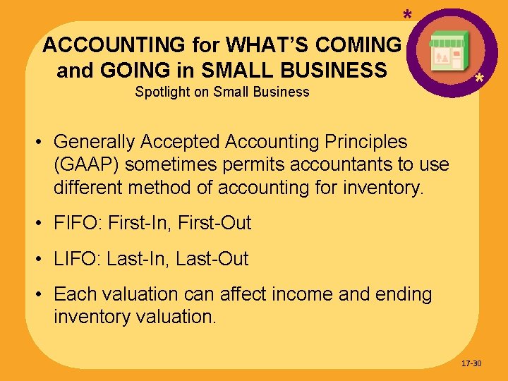 ACCOUNTING for WHAT’S COMING and GOING in SMALL BUSINESS * Spotlight on Small Business