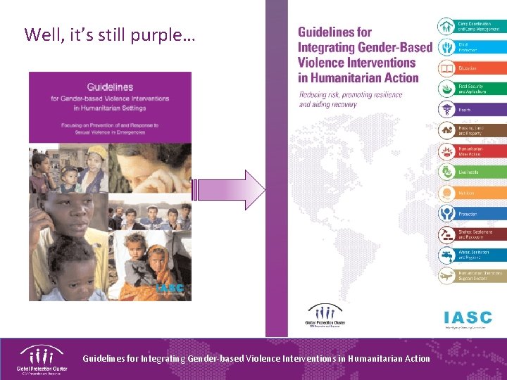 Well, it’s still purple… Guidelines for Integrating Gender-based Violence Interventions in Humanitarian Action 