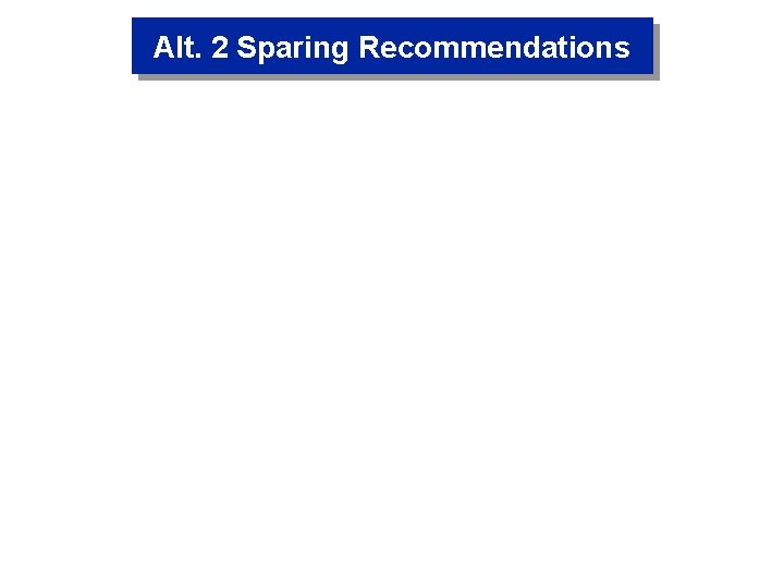 Alt. 2 Sparing Recommendations 