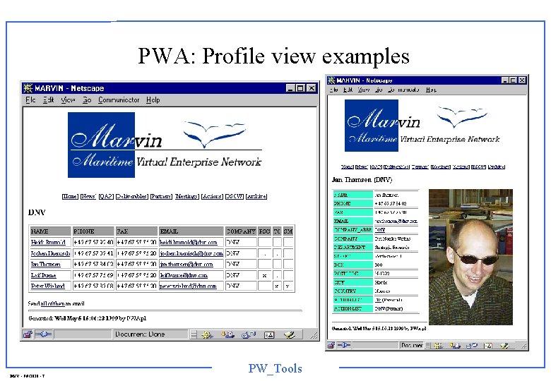 PWA: Profile view examples DNV - 9/9/2020 - 7 PW_Tools 