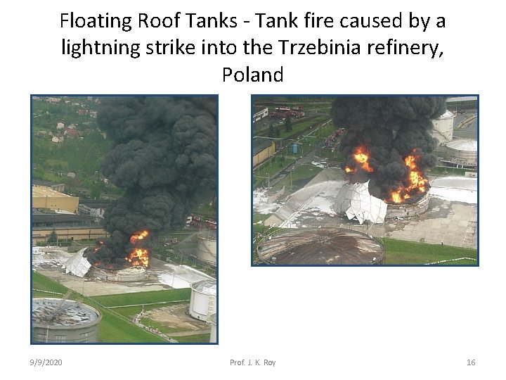 Floating Roof Tanks - Tank fire caused by a lightning strike into the Trzebinia