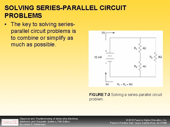 SOLVING SERIES-PARALLEL CIRCUIT PROBLEMS • The key to solving seriesparallel circuit problems is to