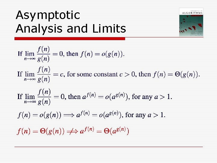 Asymptotic Analysis and Limits Asymptotic Analysis and Limits