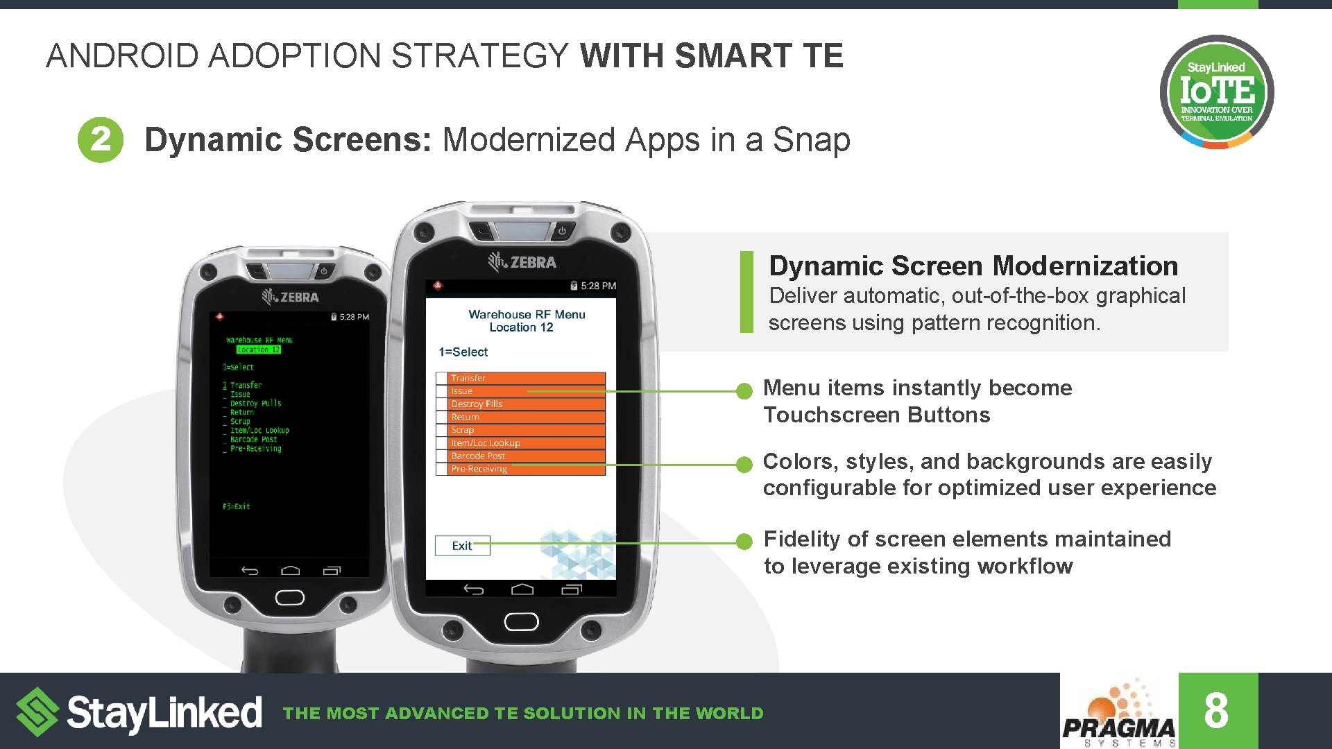 ANDROID ADOPTION STRATEGY WITH SMART TE 2 Dynamic Screens: Modernized Apps in a Snap