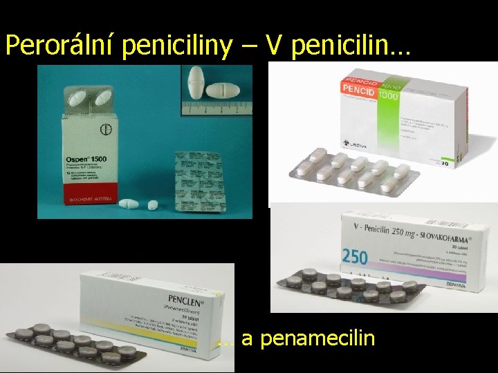 Perorální peniciliny – V penicilin… … a penamecilin 