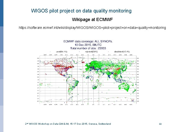 WIGOS pilot project on data quality monitoring Wikipage at ECMWF https: //software. ecmwf. int/wiki/display/WIGOS+pilot+project+on+data+quality+monitoring