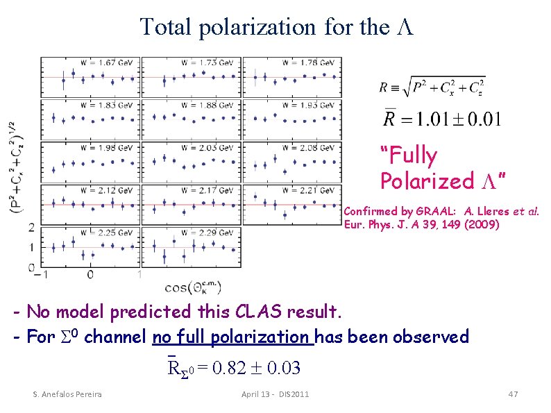 Total polarization for the “Fully Polarized ” Confirmed by GRAAL: A. Lleres et al.