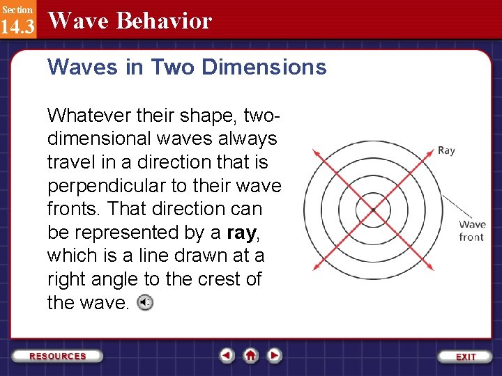 Section 14. 3 Wave Behavior Waves in Two Dimensions Whatever their shape, twodimensional waves