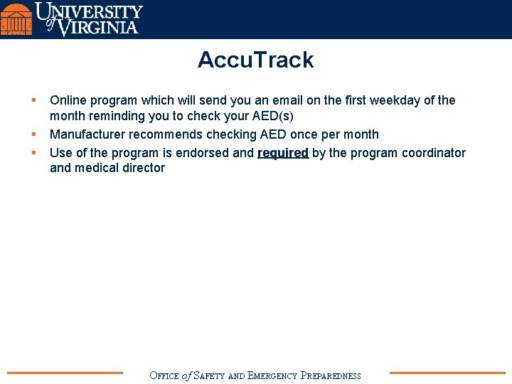 Accu. Track § § § Online program which will send you an email on