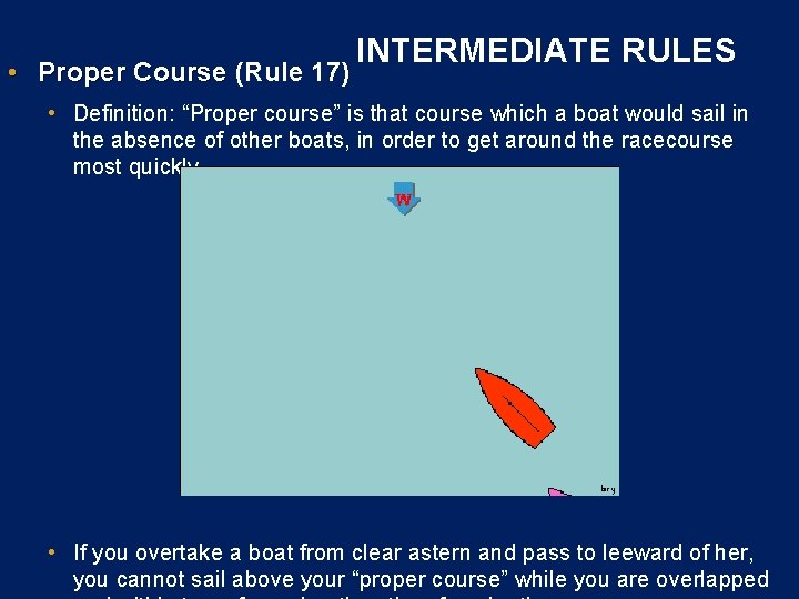  • Proper Course (Rule 17) INTERMEDIATE RULES • Definition: “Proper course” is that