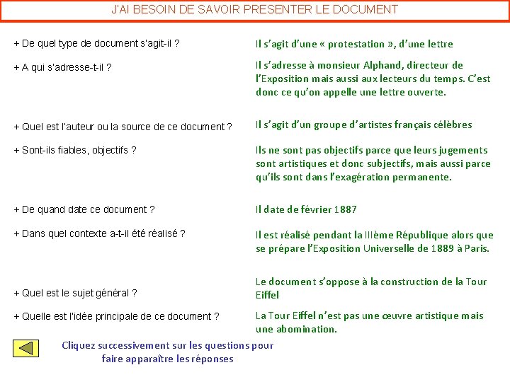 J’AI BESOIN DE SAVOIR PRESENTER LE DOCUMENT + De quel type de document s’agit-il