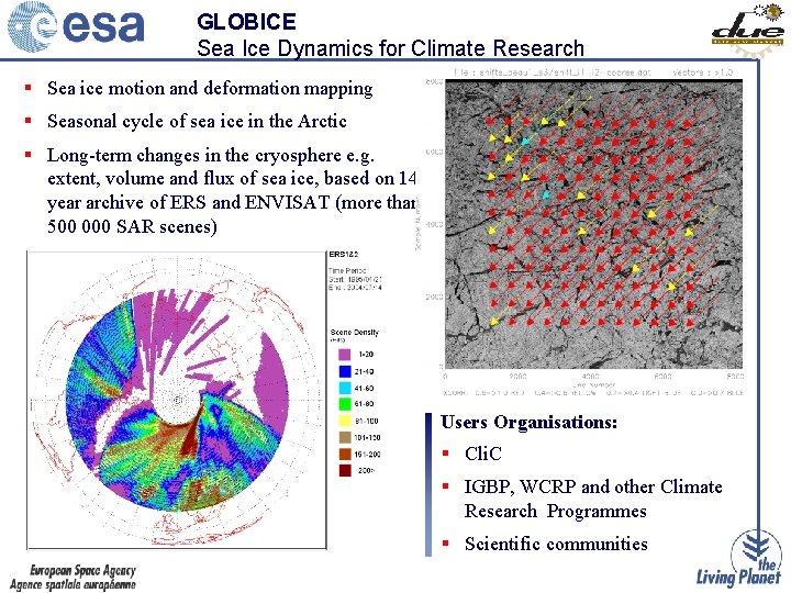 GLOBICE Sea Ice Dynamics for Climate Research § Sea ice motion and deformation mapping