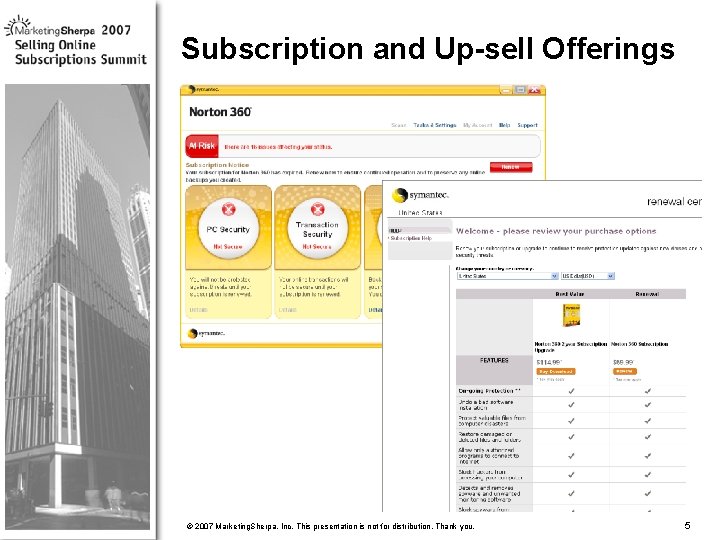 Subscription and Up-sell Offerings More data on this topic available from: : © 2007
